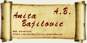 Anita Bajilović vizit kartica